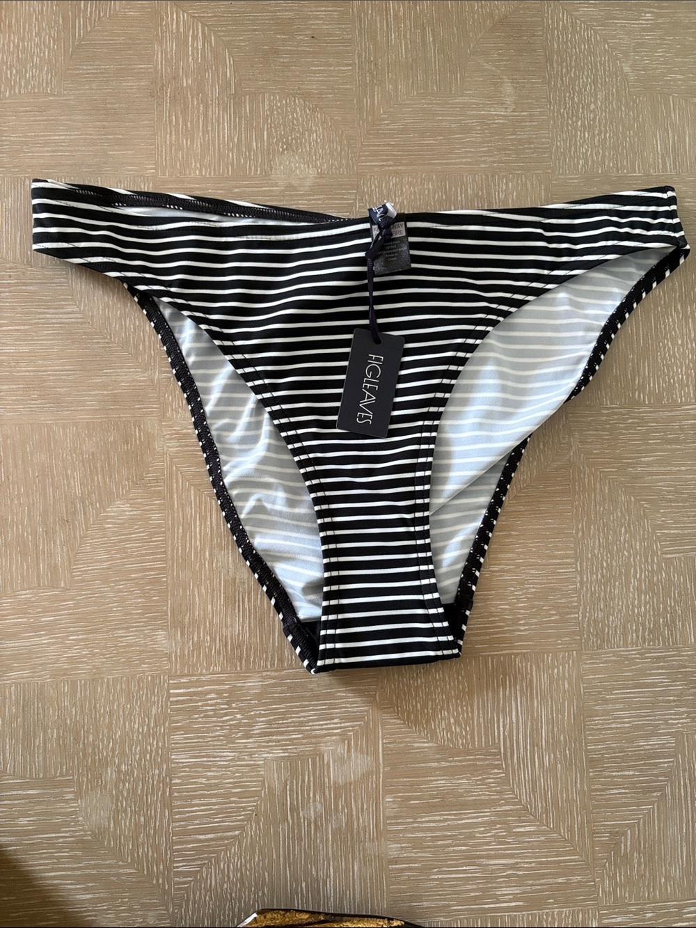Figleaves Black & White Striped Bikini Bottom